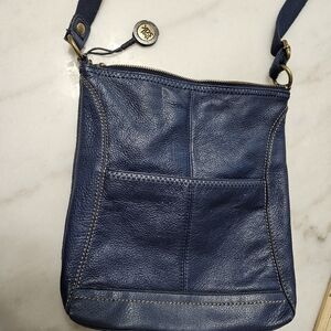 The Sak Blue Leather Crossbody Bag